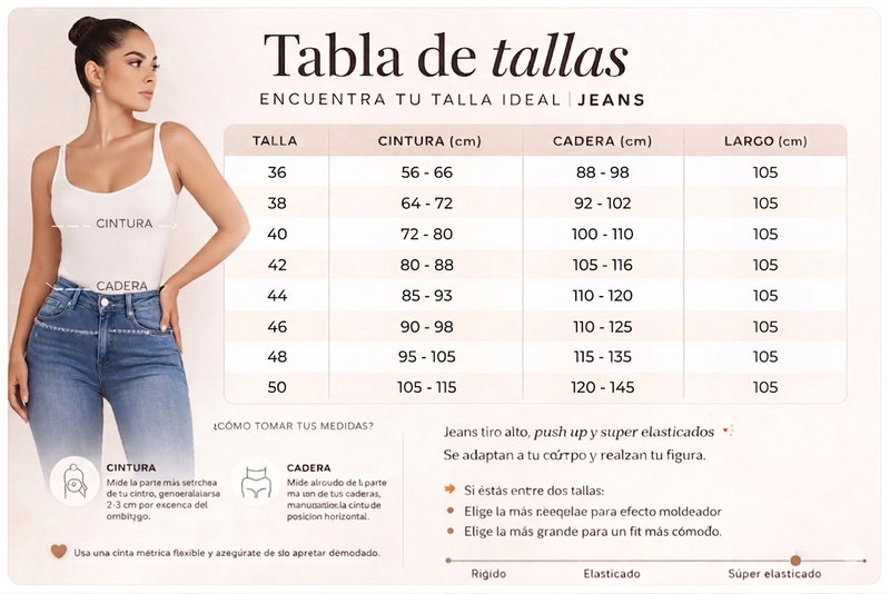 Tabla de medidas - JEANS GLOW